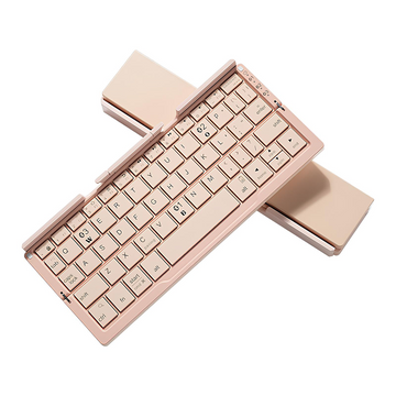Mini clavier sans fil pliable ultra-fin rose