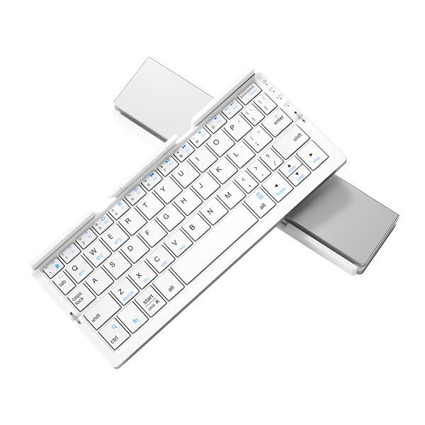 Mini clavier sans fil pliable ultra-fin blanc